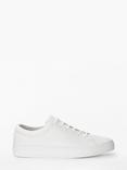 John Lewis Flora Lace Up Trainers, White Leather