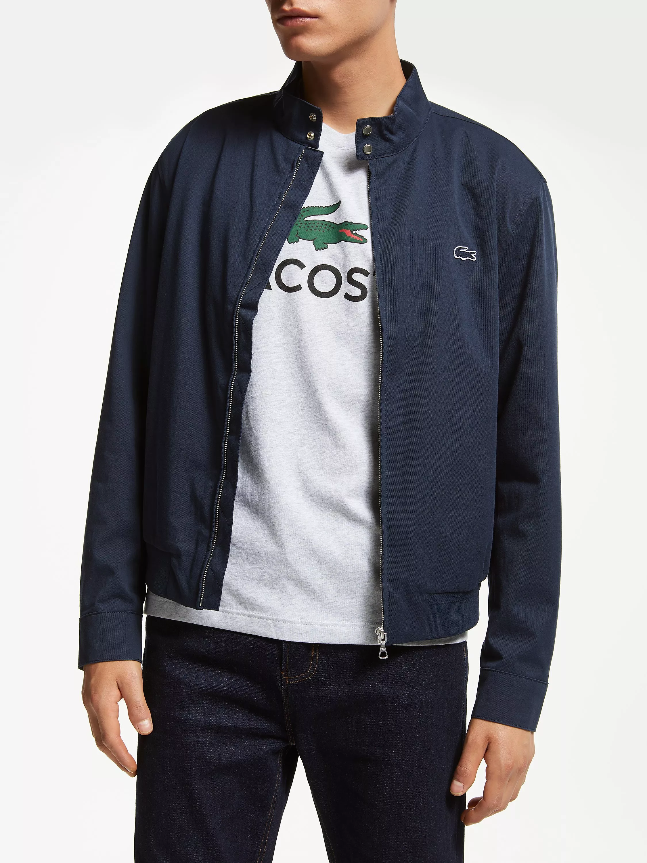 Lacoste harrington jacket navy best sale