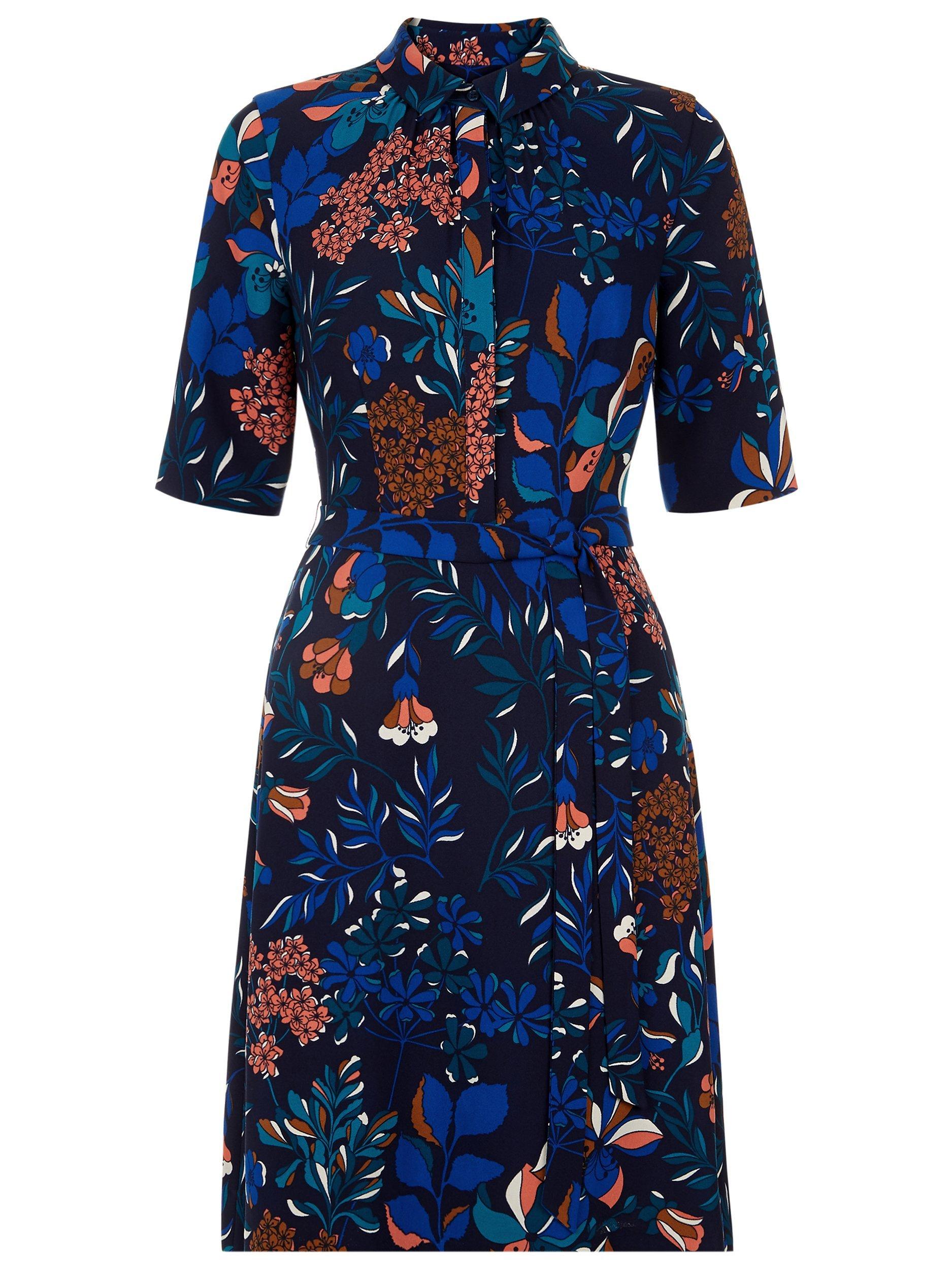 Hobbs Dahlia Dress Blue Multi