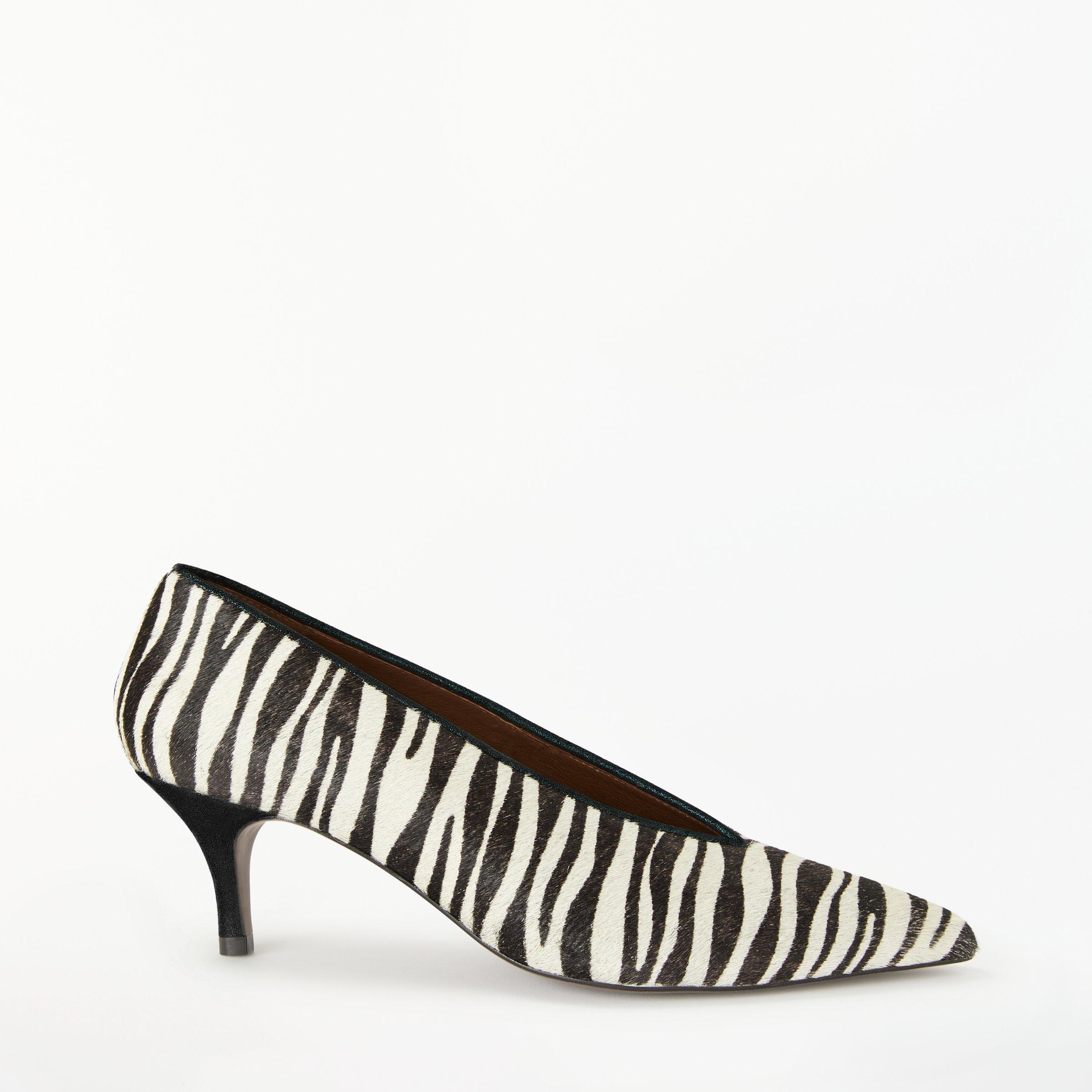 AND/OR Avolene Kitten Heel Court Shoes, Zebra Print