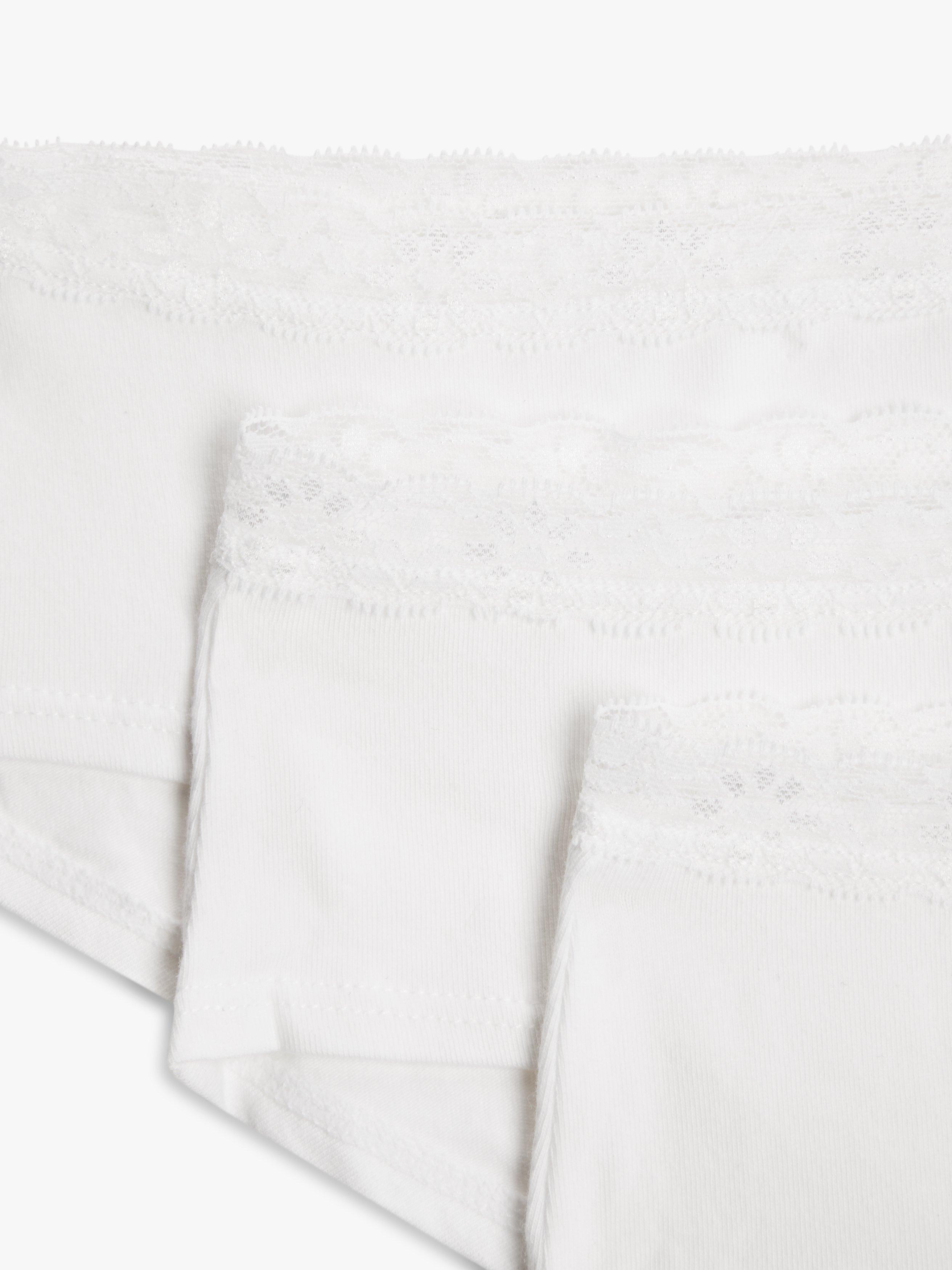 Product image 2 of 2, which shows John Lewis Kids' Lace Shorties, Pack of 5, White, 12 years