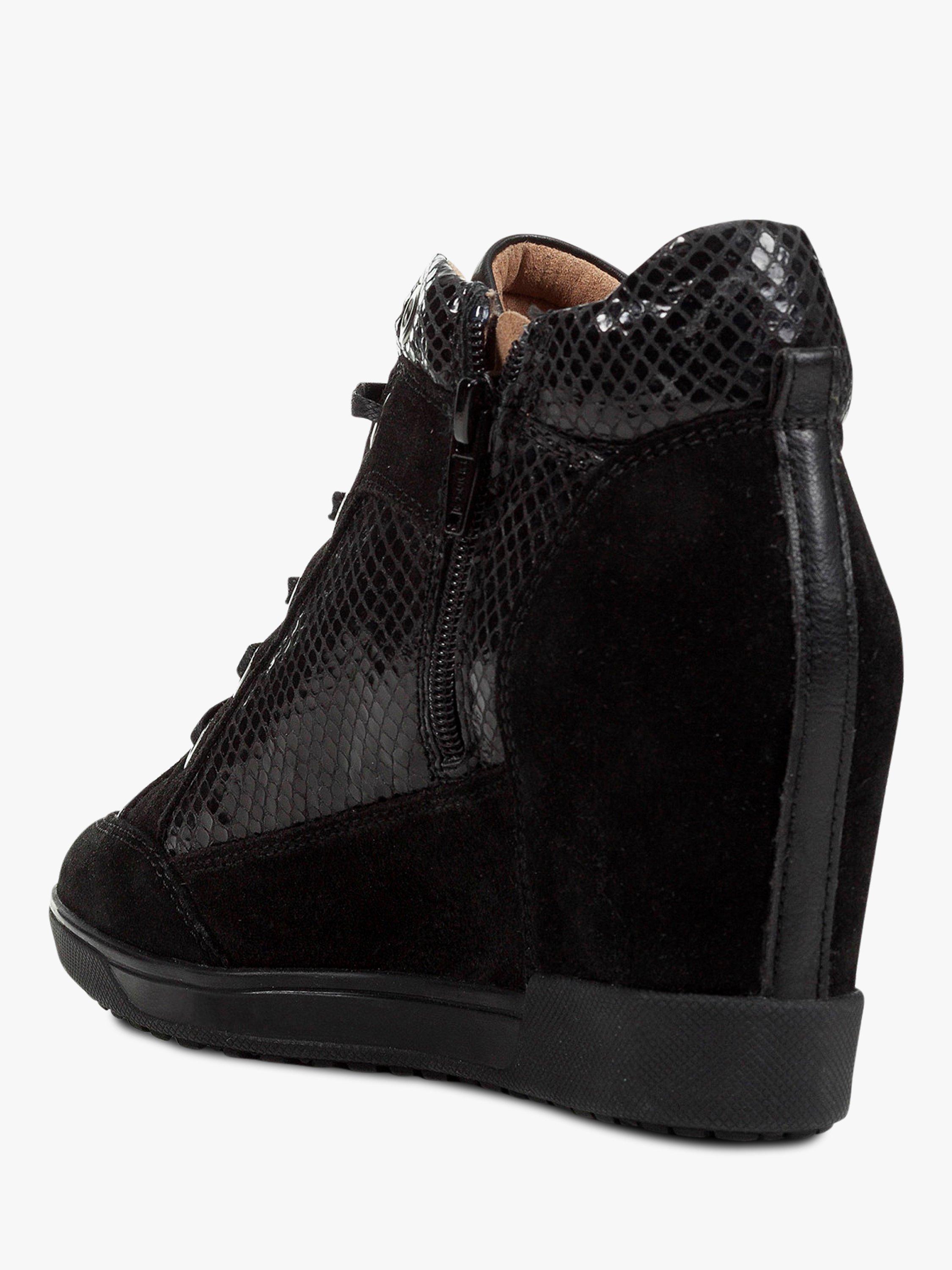 Geox Women s Carum Wedge Heel Trainers Black