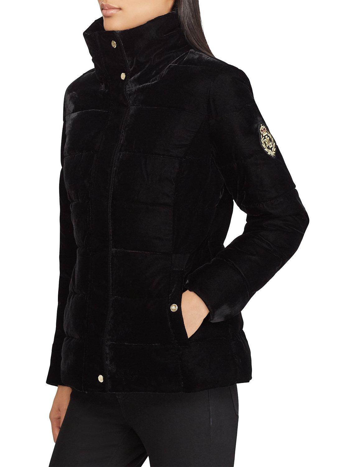 Lauren Ralph Lauren Eelke Crest Patch Puffer Jacket, Black