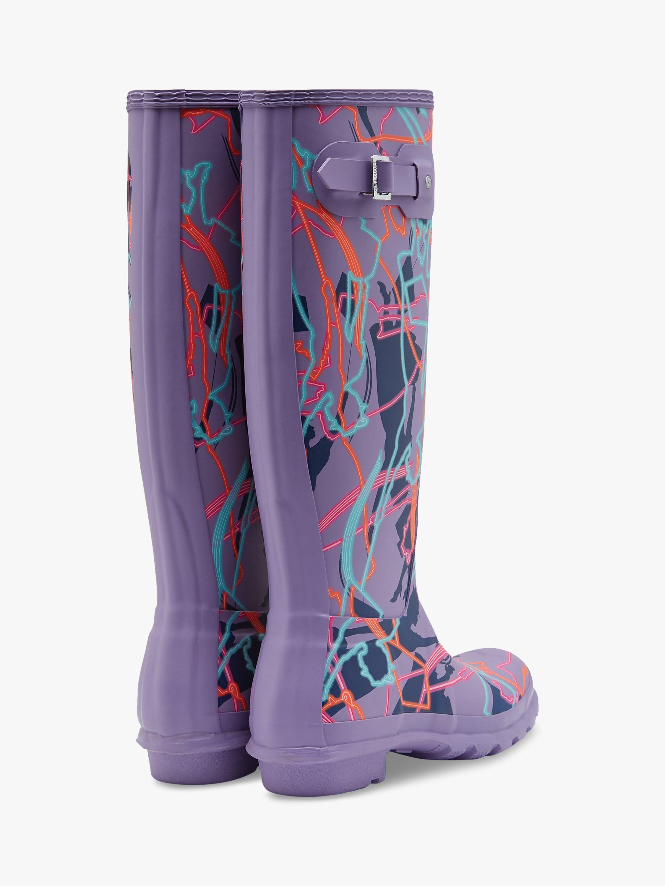 Hunter Disney Women s Mary Poppins Original Waterproof Tall Wellington Boots Purple Multi