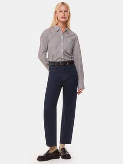 Whistles High Waist Barrel Leg Jeans, Dark Denim, Dark Denim
