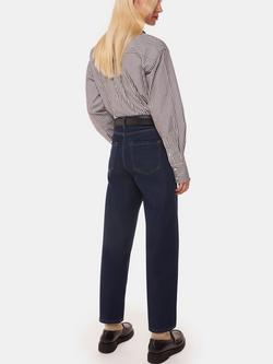 Whistles High Waist Barrel Leg Jeans, Dark Denim - view 2, Dark Denim
