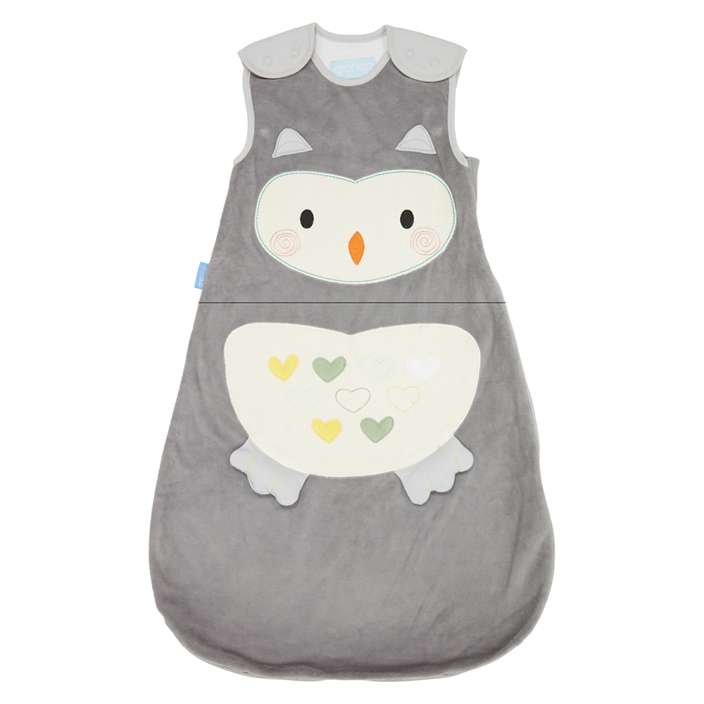 Grobag Ollie The Owl Grobag, 2.5 Tog, Grey