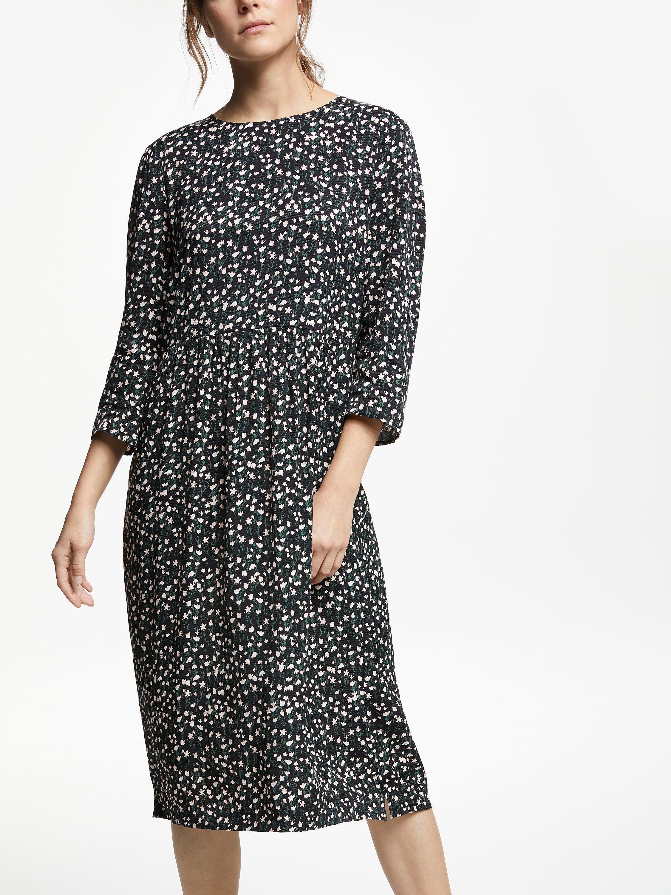 Collection WEEKEND by John Lewis Lyda Winter Floral Midi Dress Black