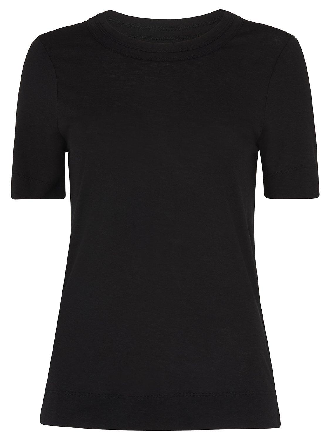 Product image 3 of 3, which shows Whistles Rosa Double Trim T-Shirt, Black, XXS