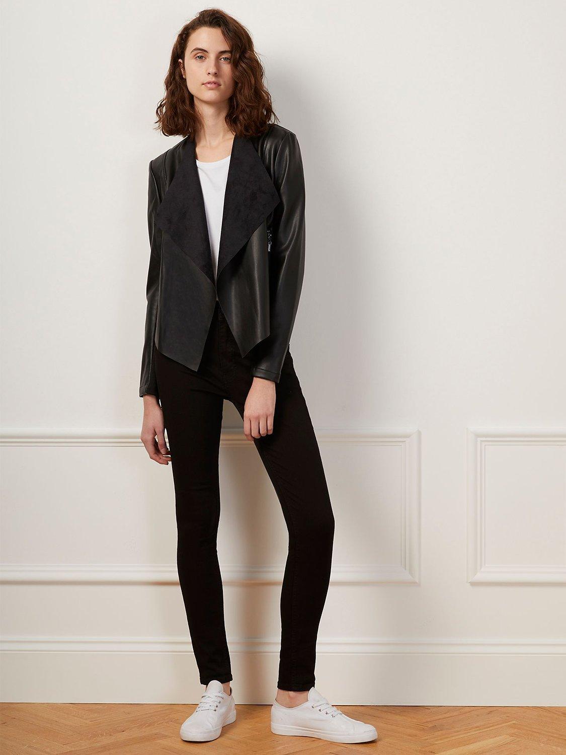 French Connection Stephanie Waterfall Jacket Black