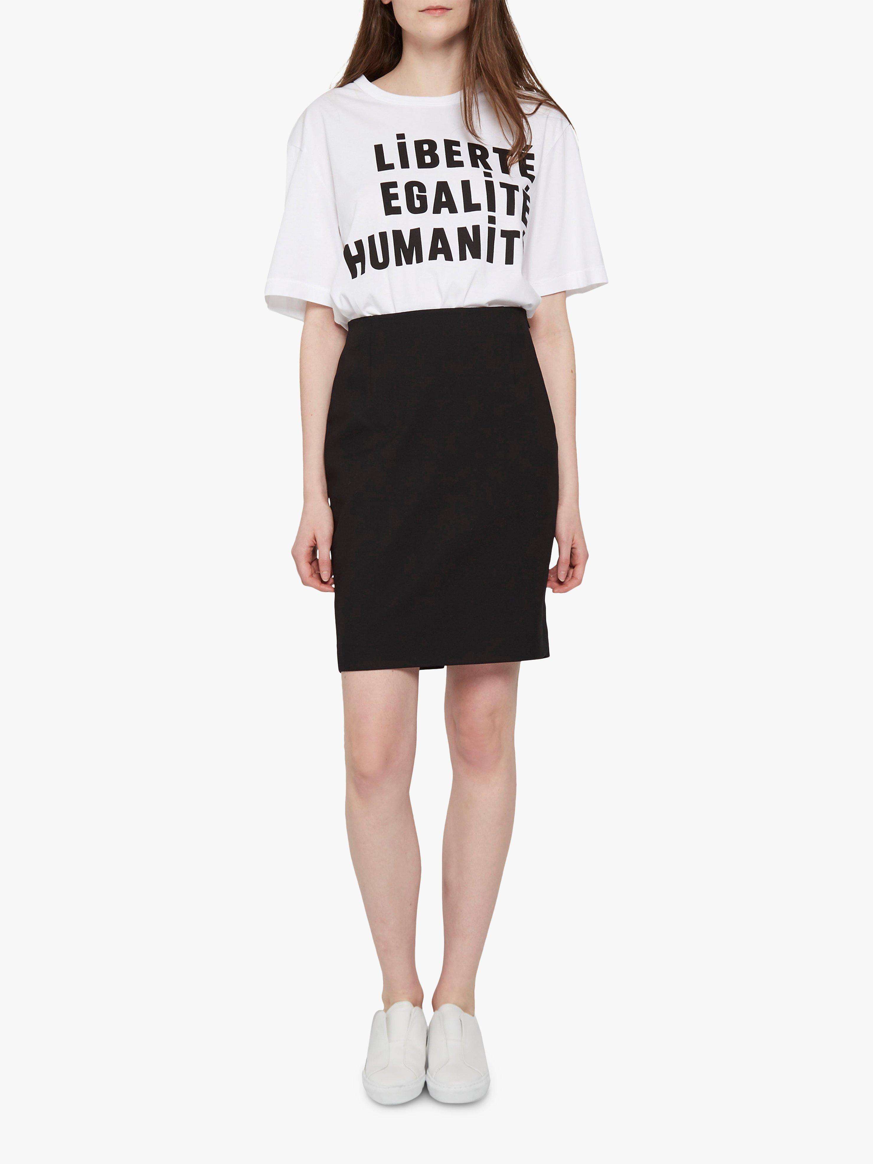 French Connection Street Twill Pencil Skirt, Black