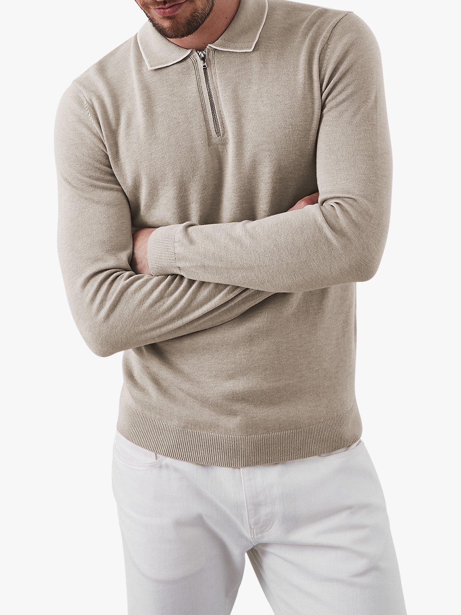 Reiss Goldmire Half Zip Long Sleeve Polo Shirt