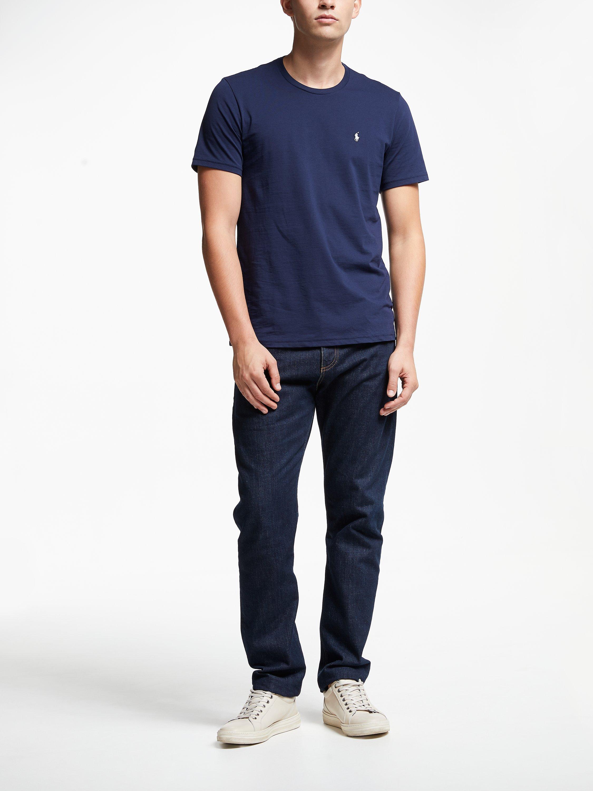 Product image 3 of 6, which shows Polo Ralph Lauren Cotton Jersey Sleep Shirt, Navy, S