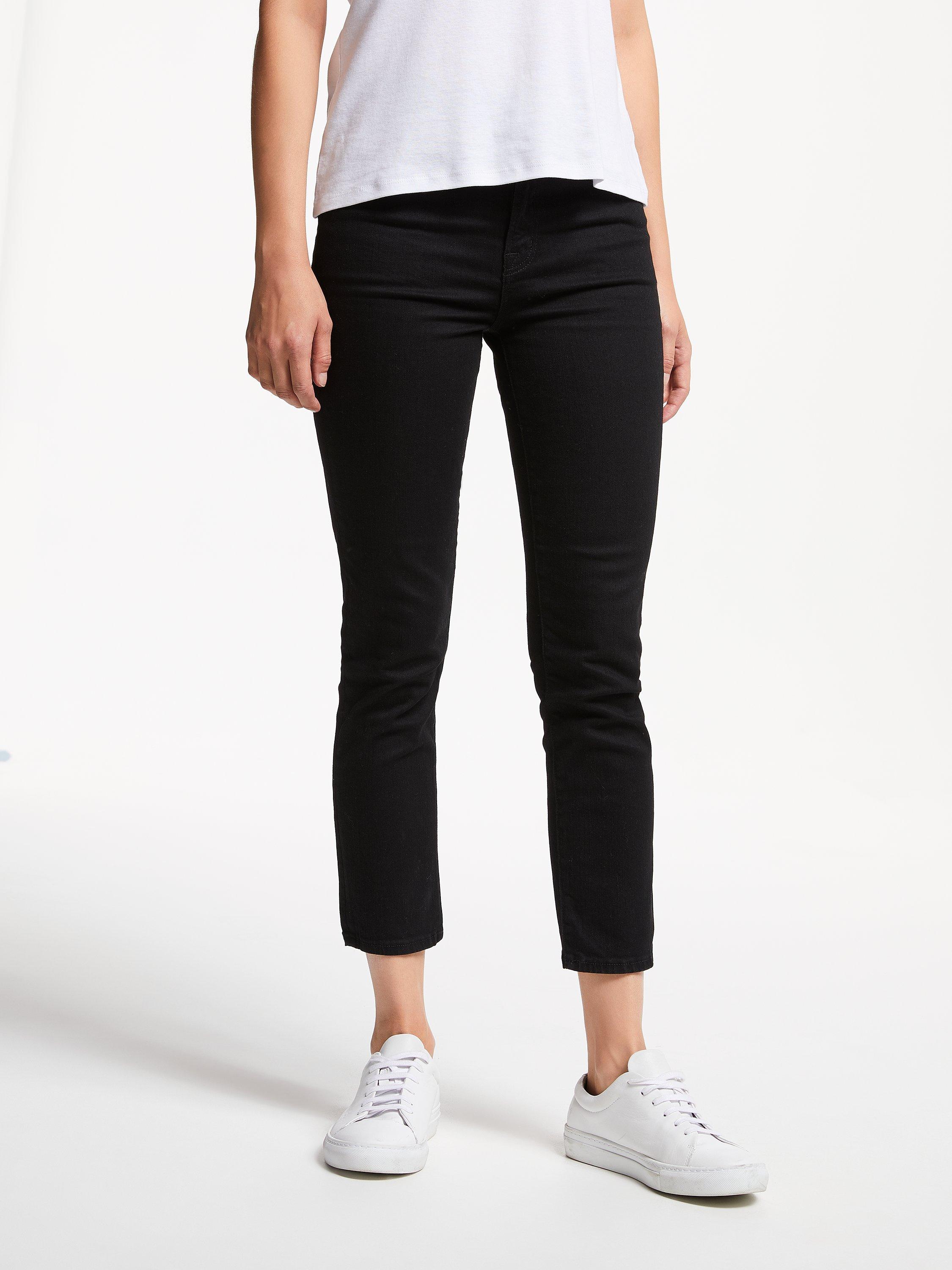 J. Brand Ruby High Rise Skinny Cropped Jeans, Black, 25
