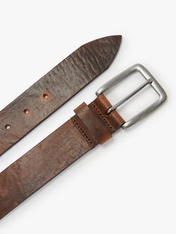 John Lewis Made in Italy Leather Jeans Belt - view 2, Brown