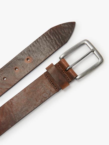 John Lewis Made in Italy Leather Jeans Belt - view 2, Brown