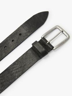 John Lewis Made in Italy Leather Jeans Belt - view 2, Black
