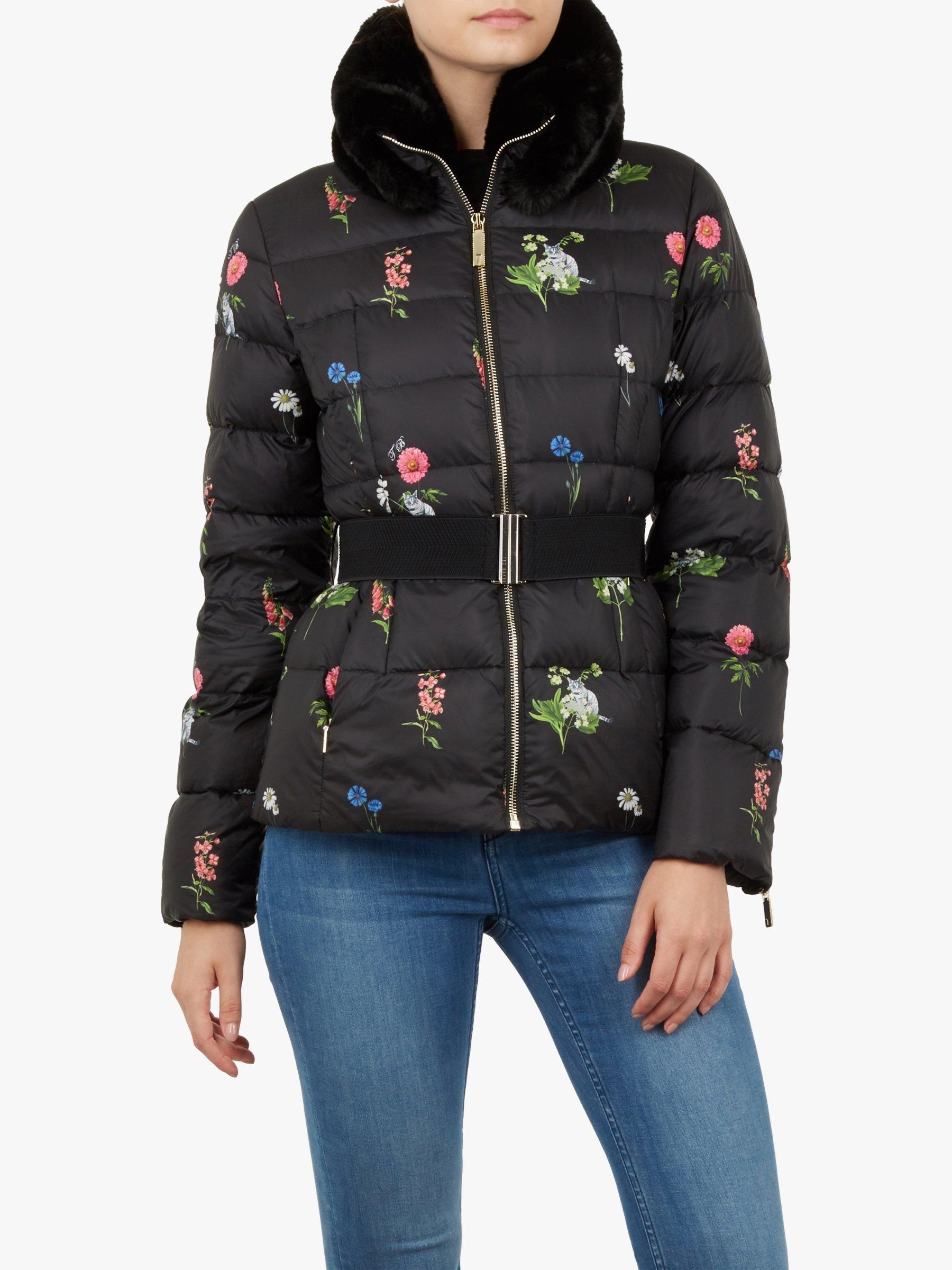 Ted Baker Felpa Florence Printed Down Jacket Black