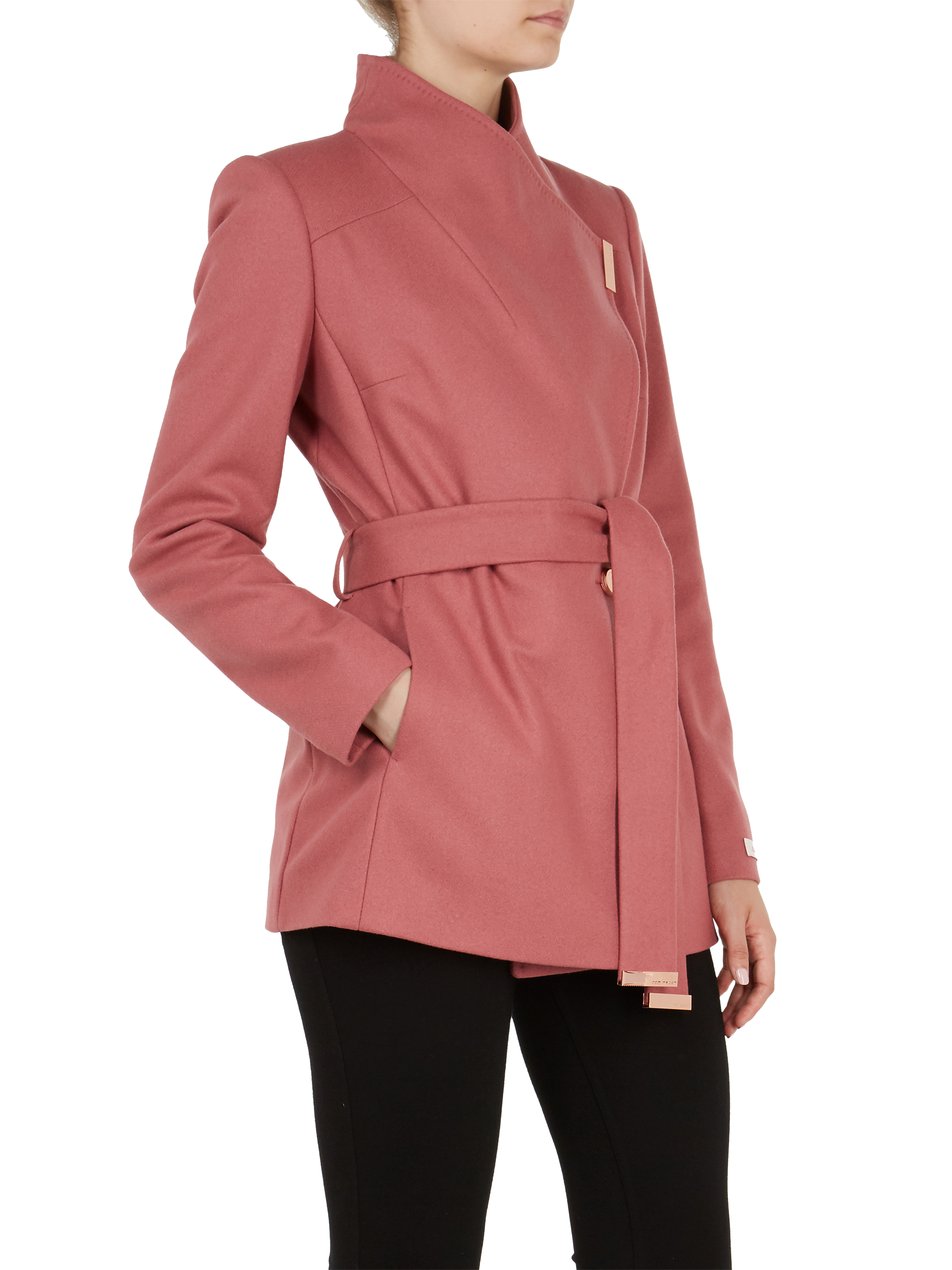 Rytaa short wool wrap coat online