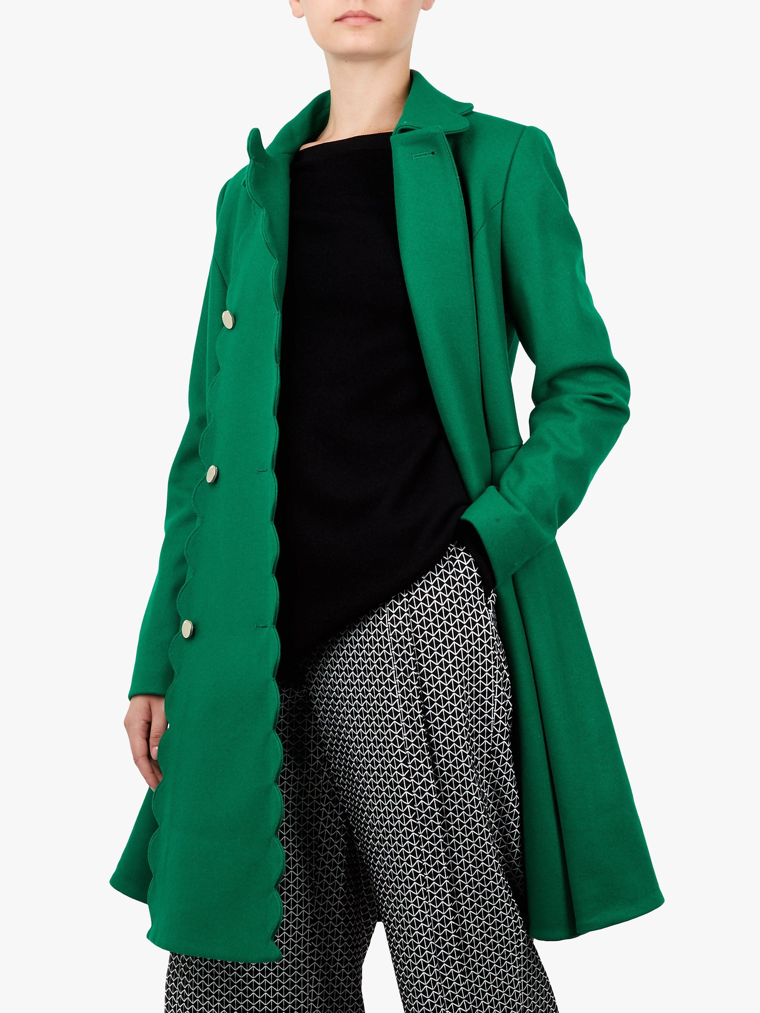 Ted Baker Blarnch Wool Blend Scallop Trim Swing Coat