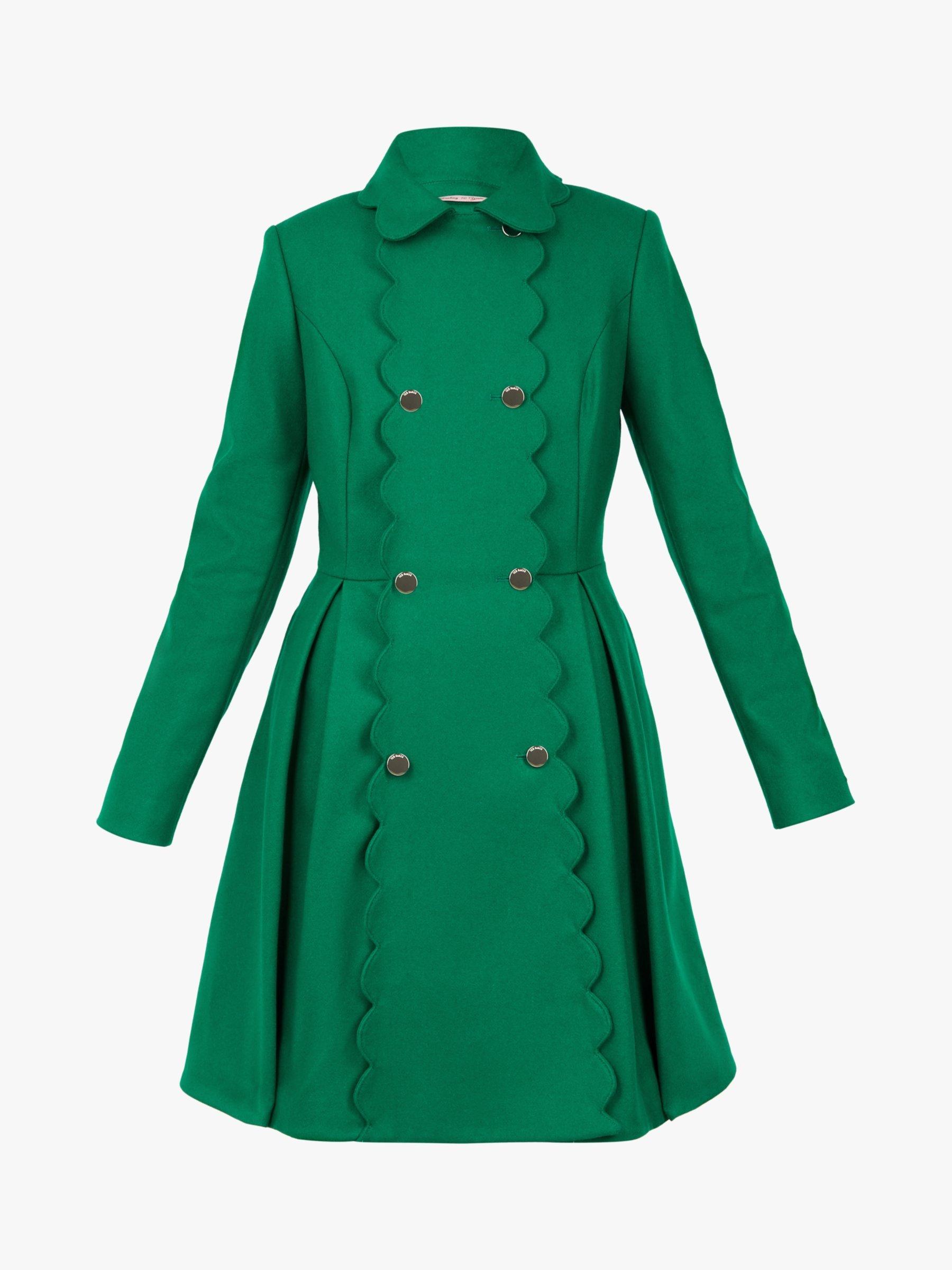 Blarnch scallop trim wool swing coat best sale