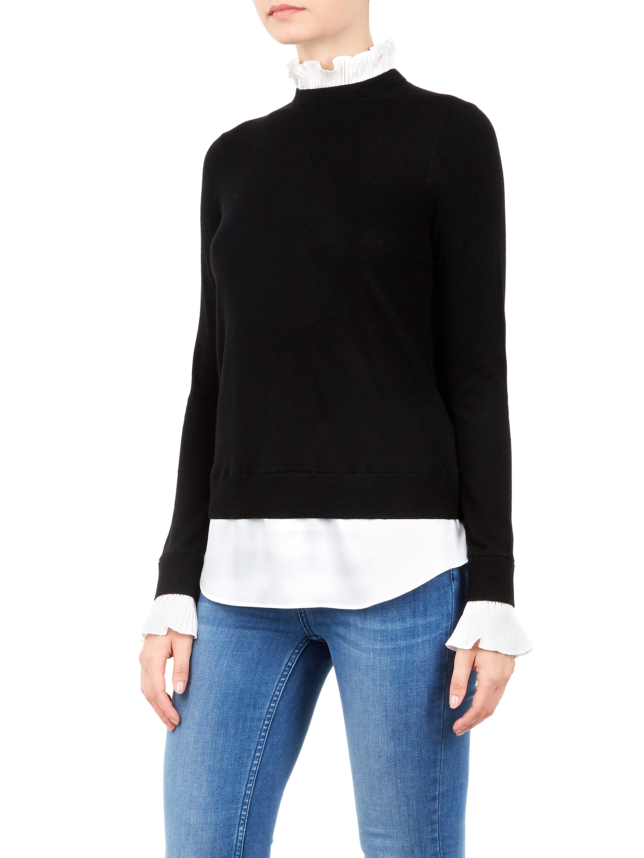 Ted Baker Kaarina Frill Collar Jumper, Black