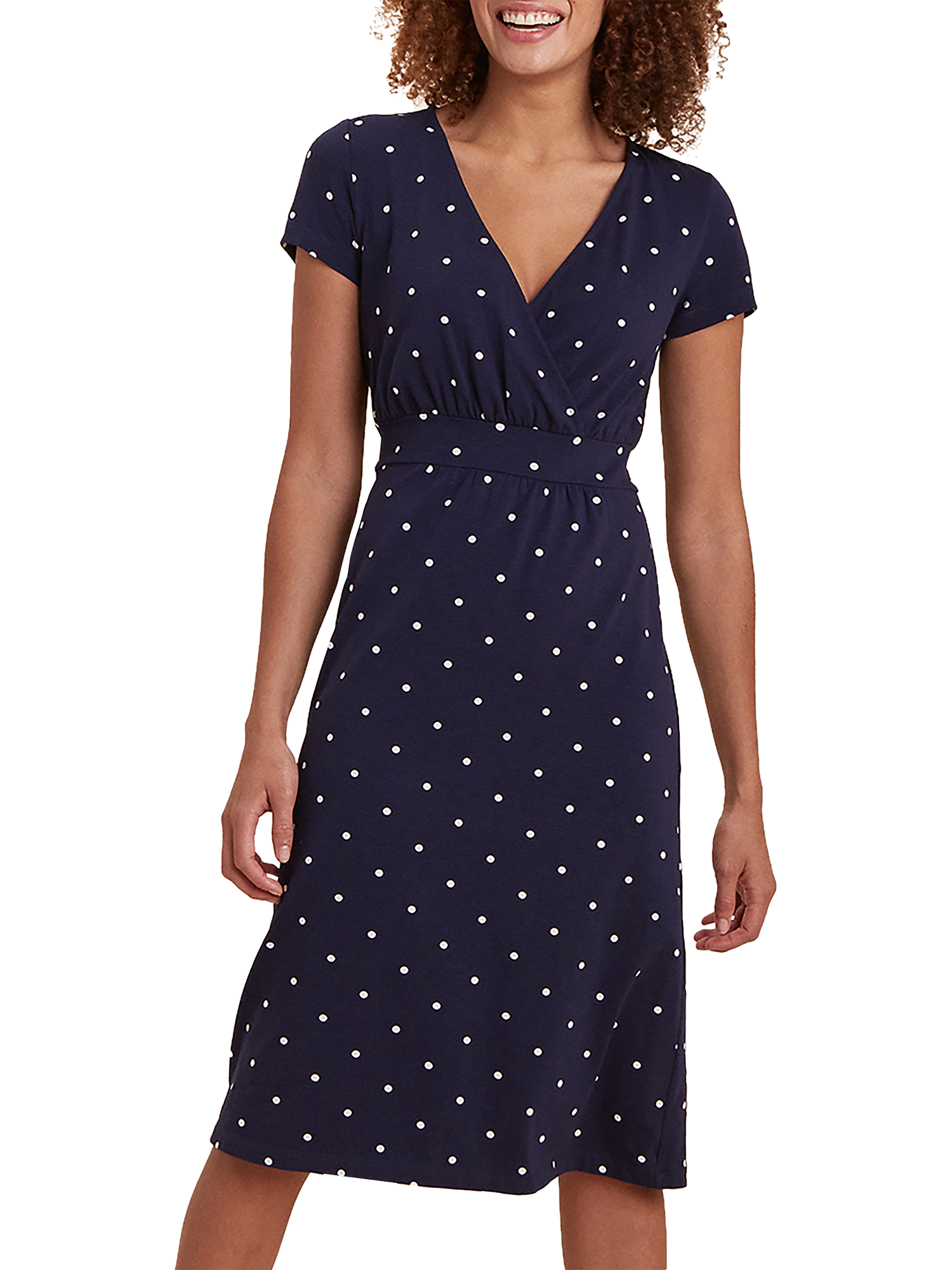 Joules Jude Jersey Wrap Dress, Navy
