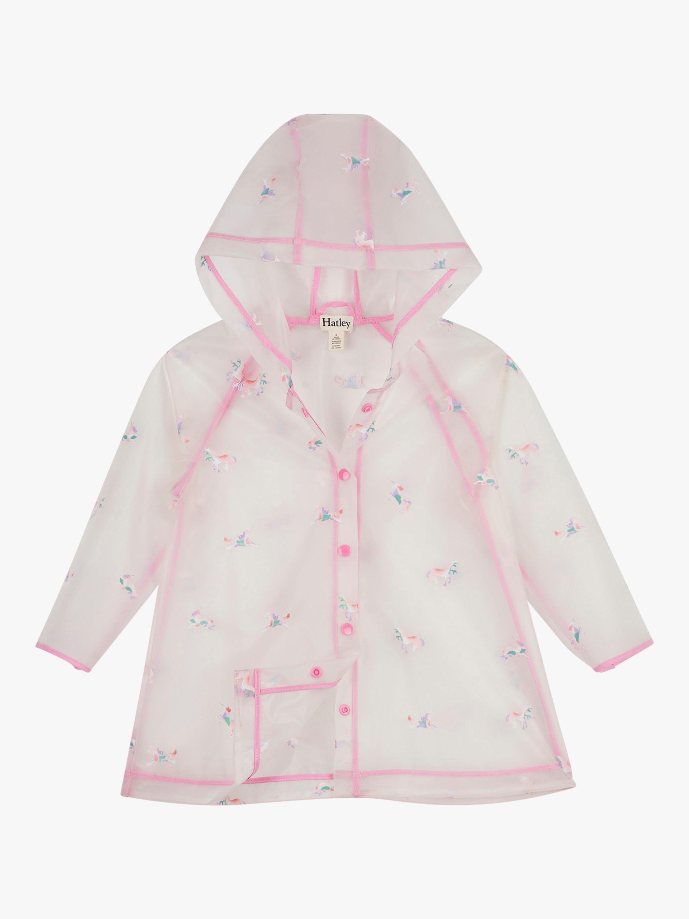 Hatley Girls Rainbow Unicorns Clear Raincoat Multi