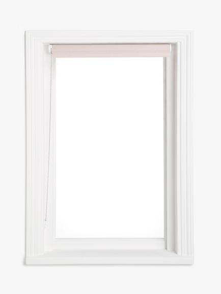 John Lewis Linen Mix Blackout/Thermal Roller Blind - view 2, Ash Rose