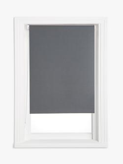 John Lewis Linen Mix Blackout/Thermal Roller Blind, Steel Grey