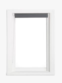 John Lewis Linen Mix Blackout/Thermal Roller Blind - view 2, Steel Grey