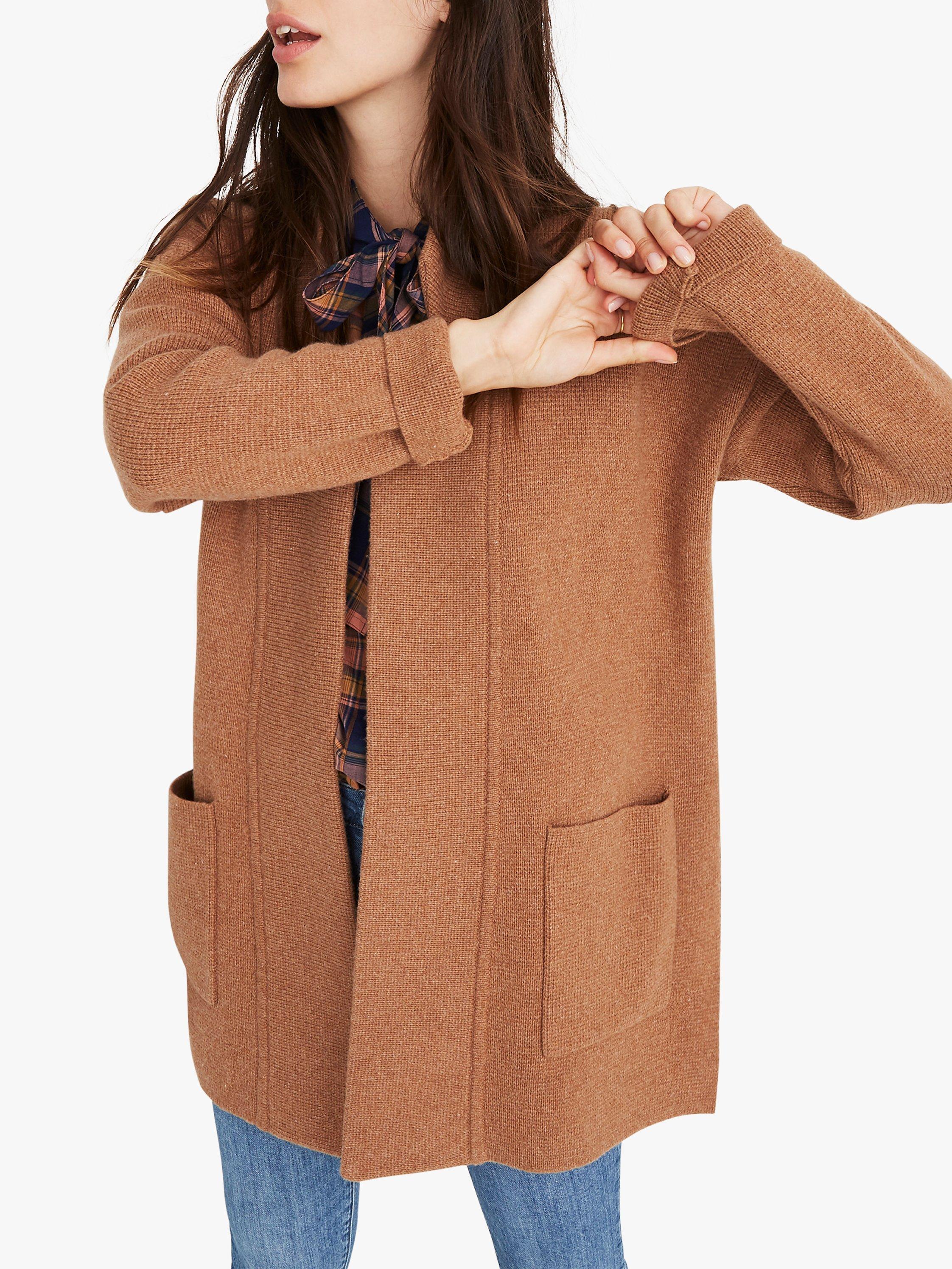 Madewell Hester Merino Wool Rich Sweater Coat, Heather Caramel