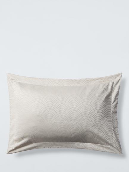 John Lewis Lucca Pure Cotton Woven Jacquard Bedding, Silver - view 2, Silver