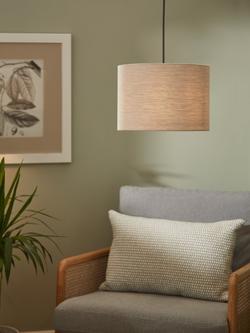 John Lewis Sophia Pure Linen Drum Lampshade - view 2, Natural