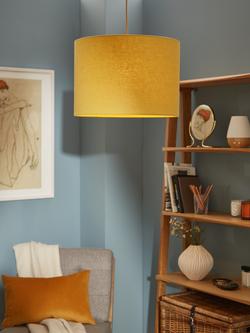 John Lewis Sophia Pure Linen Drum Lampshade - view 2, Mustard