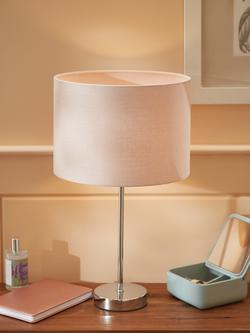 John Lewis Sophia Pure Linen Drum Lampshade - view 2, Ash Rose