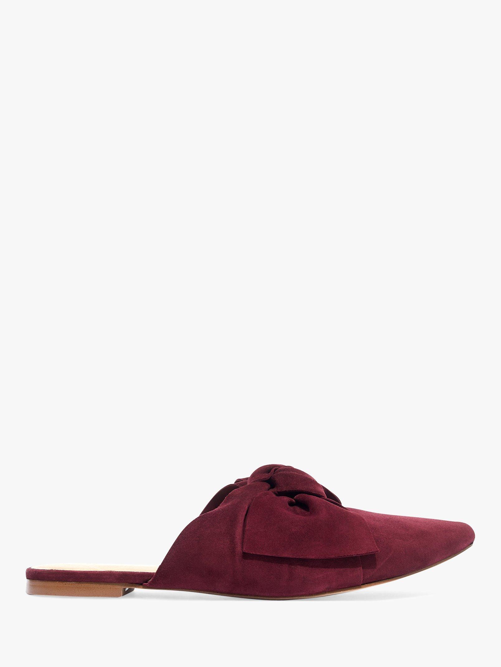 Madewell Remi Bow Mules, Pinot Noir Suede