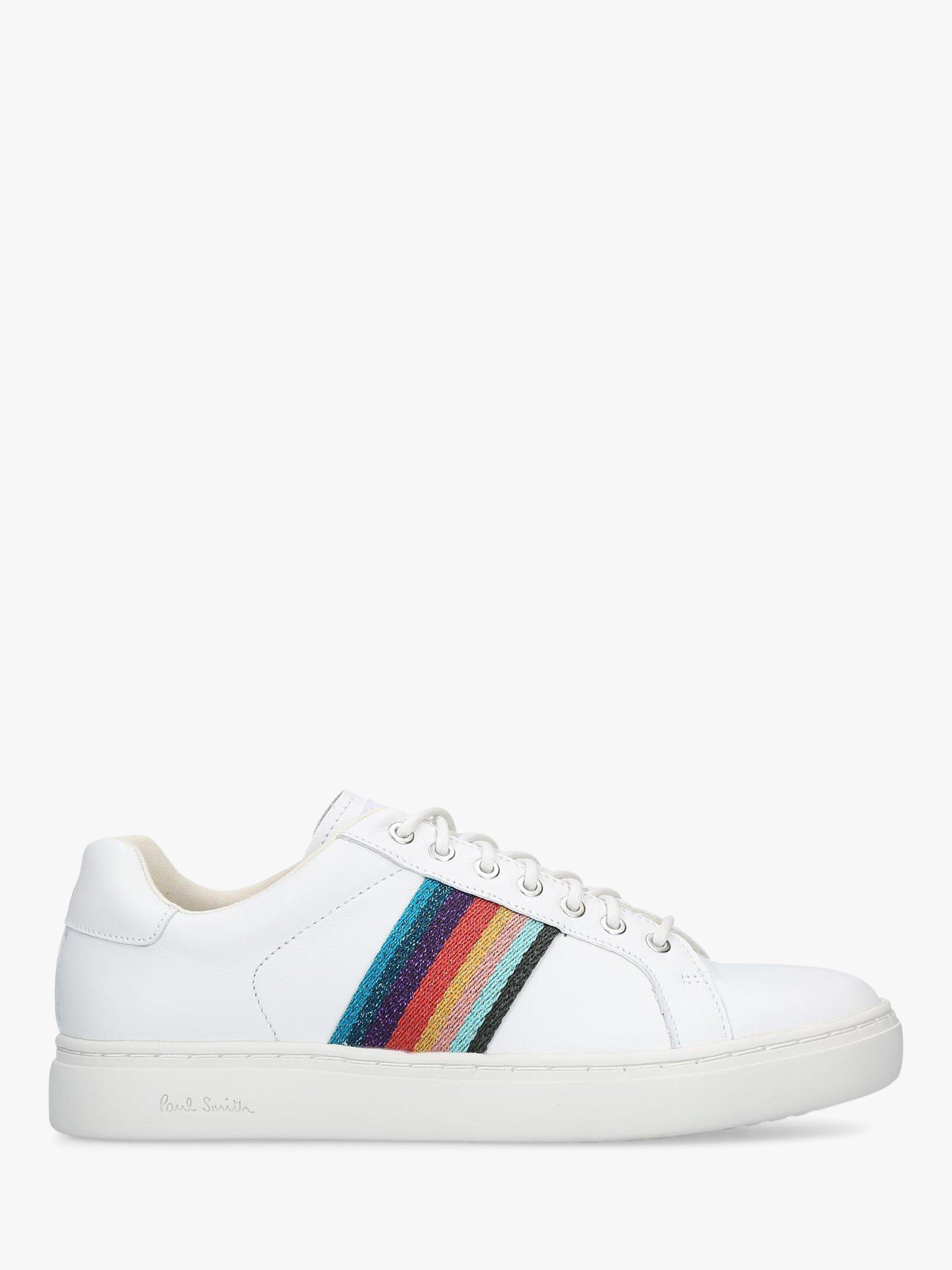 Paul Smith Lapin Stripe Lace Up Trainers, White/Multi Leather