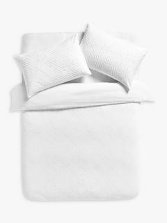 John Lewis Hasna Double Duvet Cover Set, White