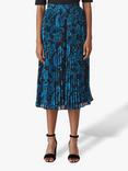 Whistles Parker Print Pleated Skirt, Multi