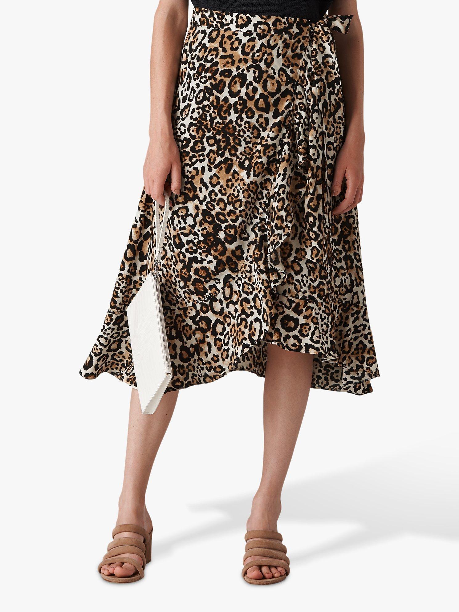 Whistles Animal Print Wrap Skirt, Multi