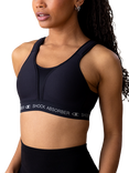 Shock Absorber Run Padded Sports Bra, Black/Silver