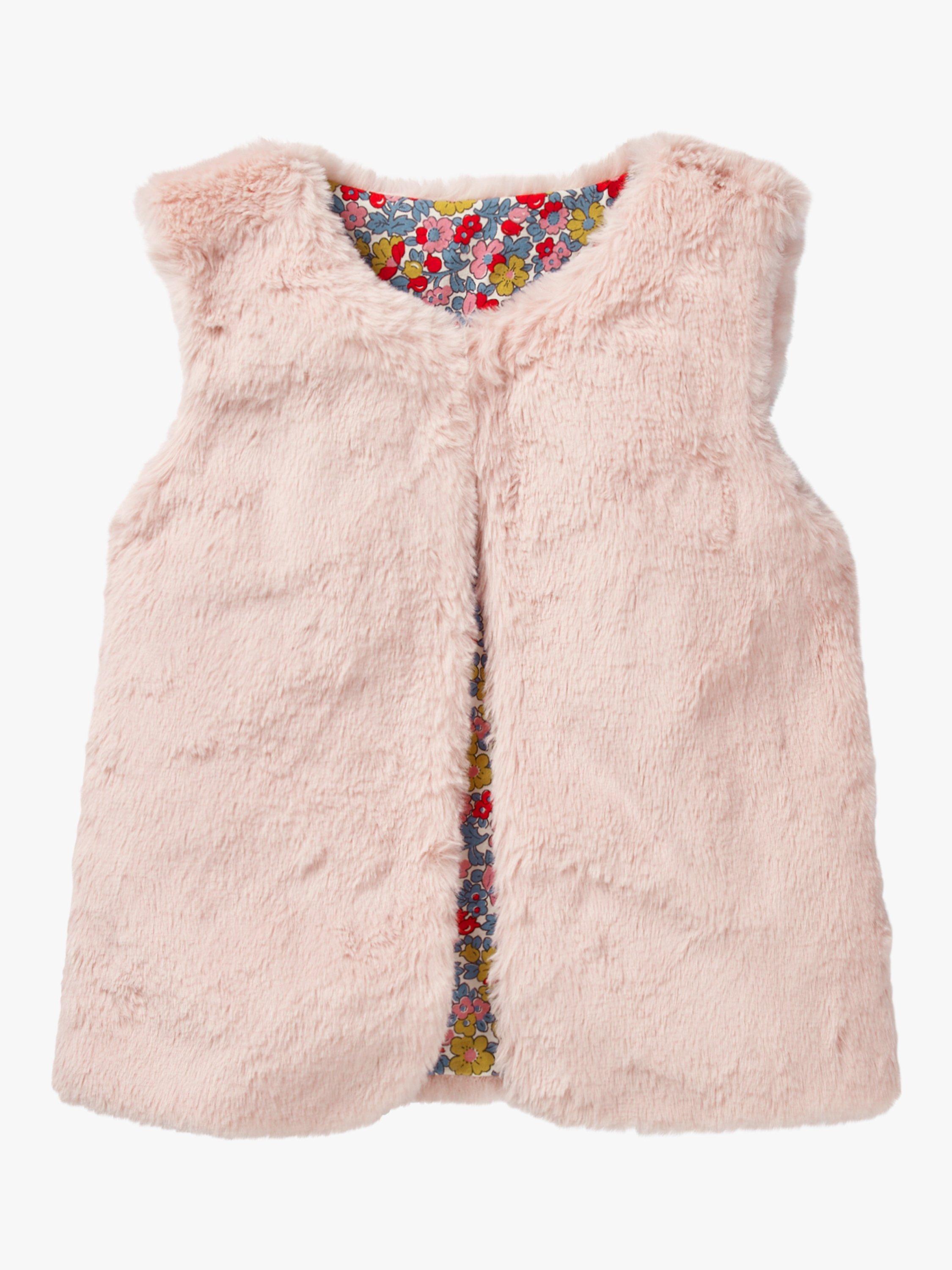 Mini Boden Girls Party Faux Fur Gilet Pink