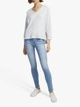 French Connection Ebba Vhari V-Neck Jumper, Light Grey Melange