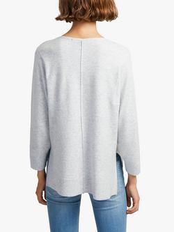 French Connection Ebba Vhari V-Neck Jumper - view 2, Light Grey Melange