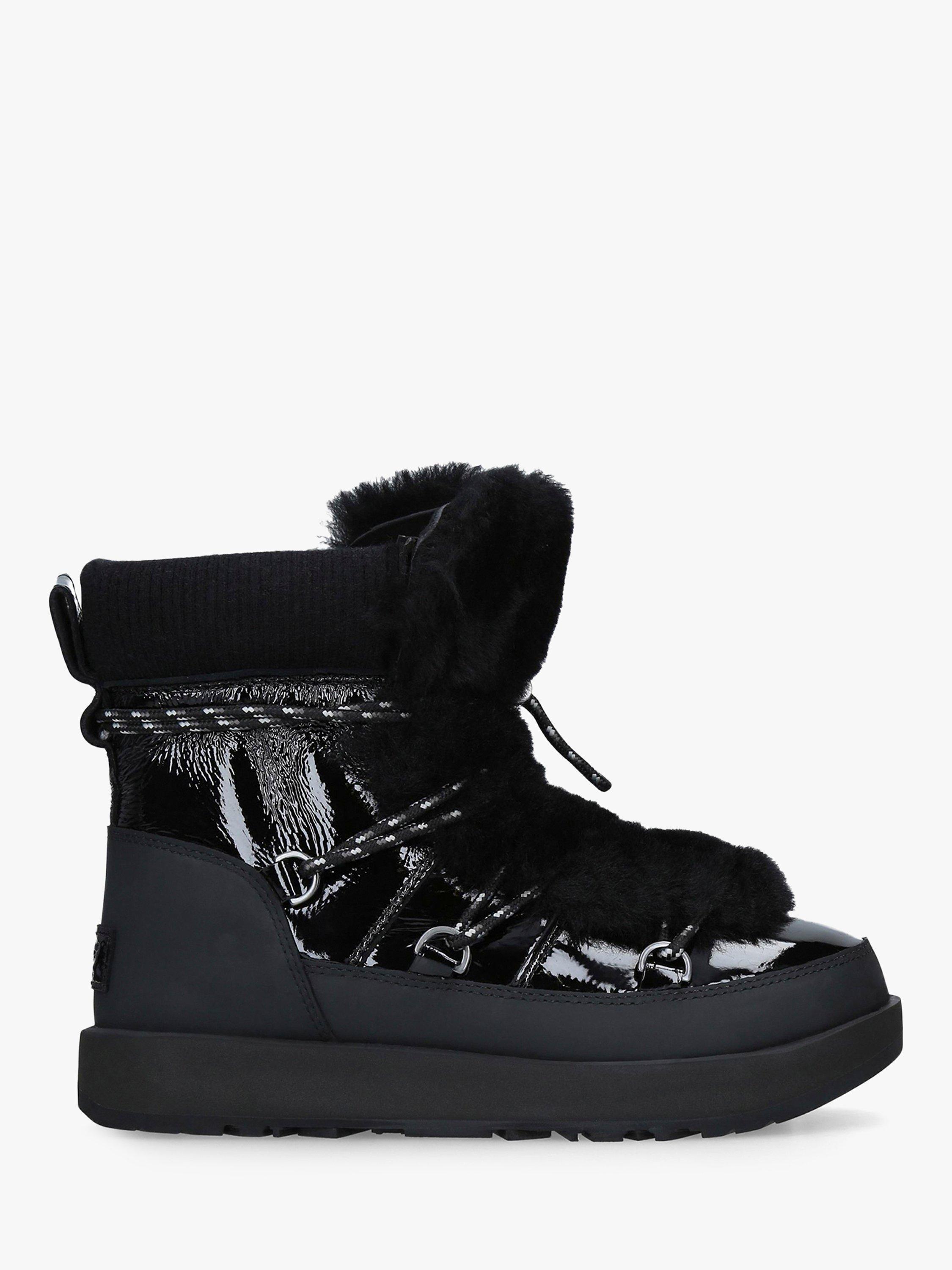 UGG Highland Waterproof Ankle Boots Black Leather