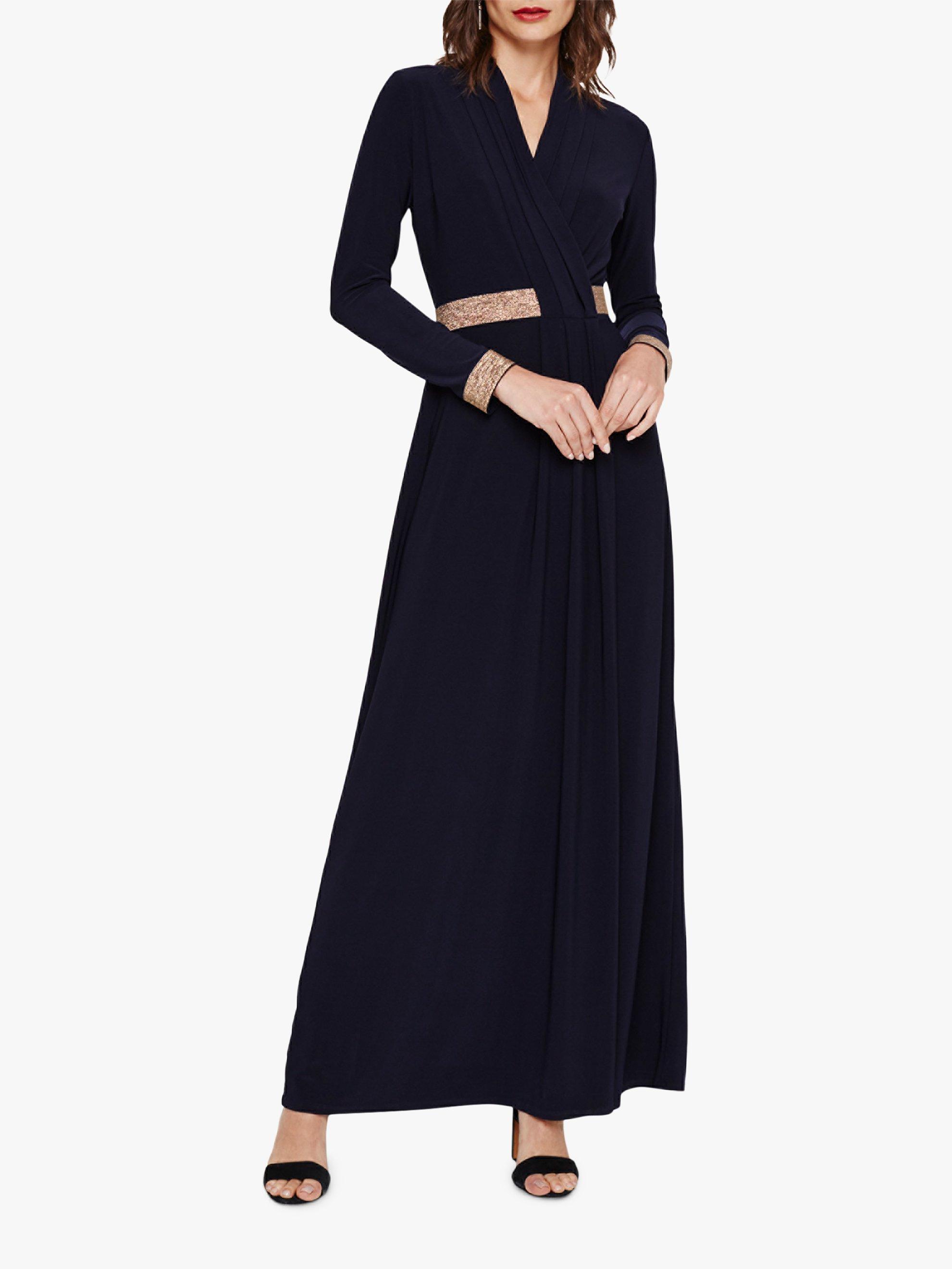 Phase Eight Julietta Textured Detail Maxi Dress, Navy