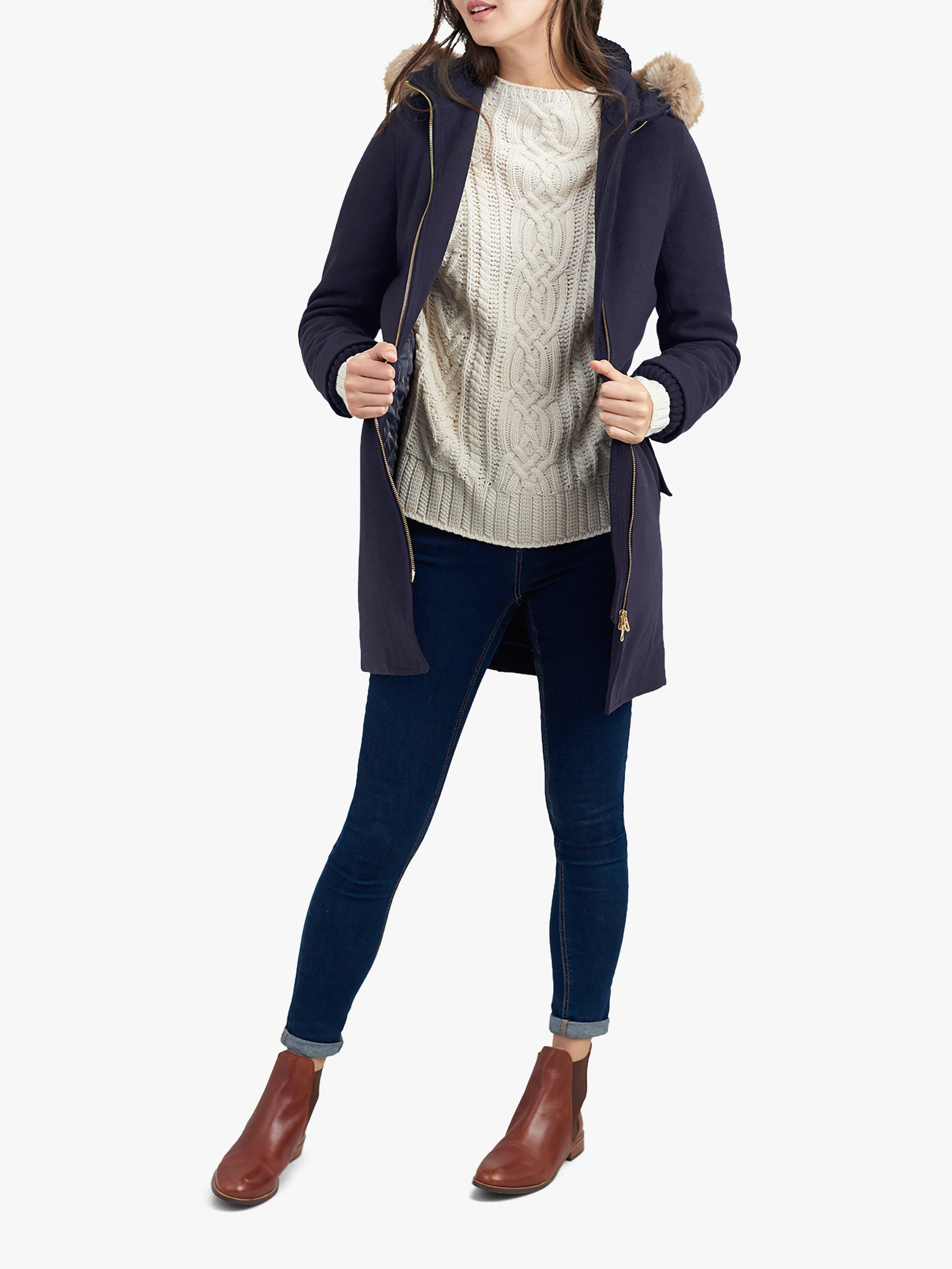 Joules navy parka hotsell