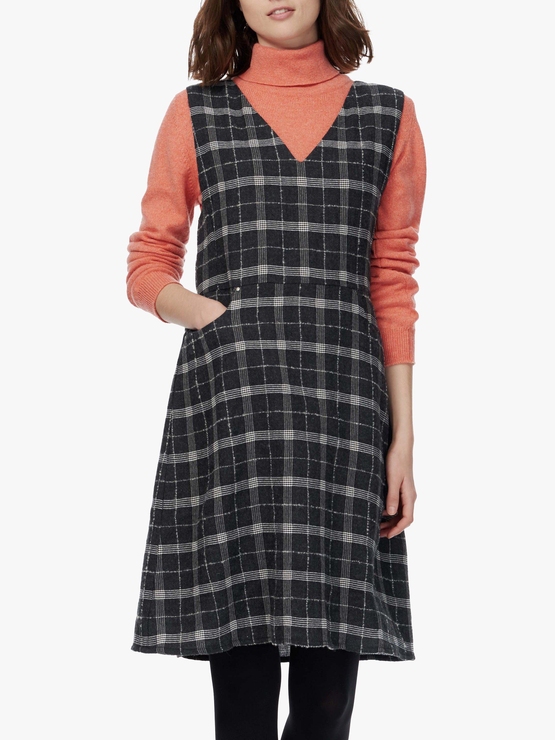 Brora Wool Pinafore Dress Charcoal