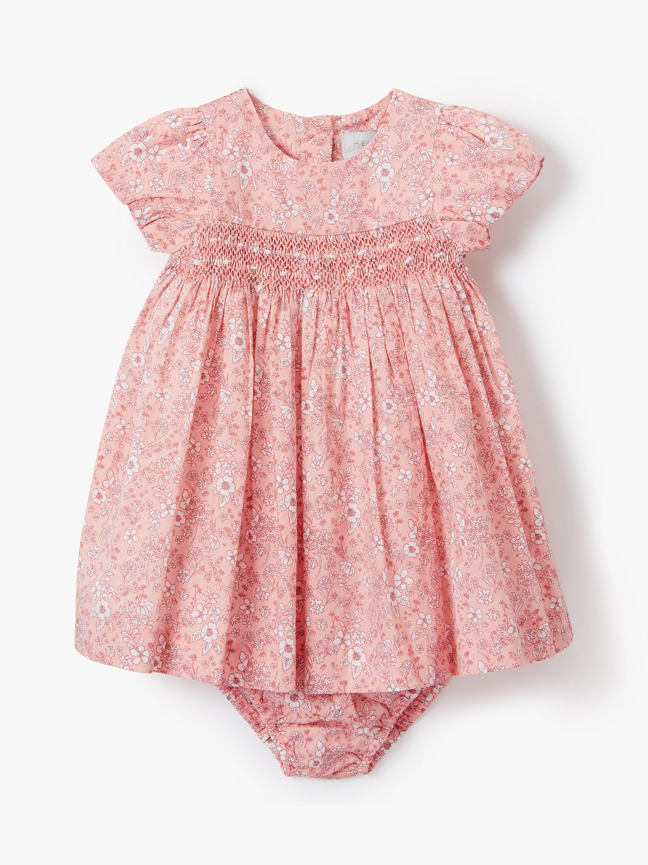John Lewis & Partners Heirloom Collection Ditsy Floral Dress and Knickers Set, Pink